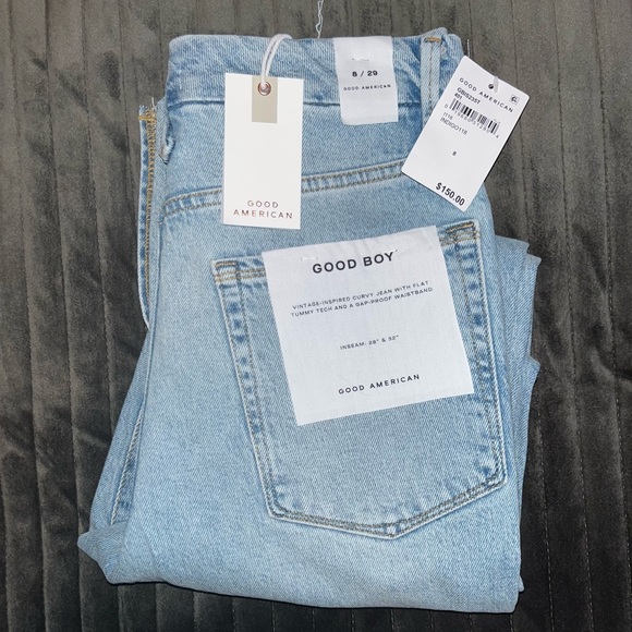 Good American Denim - Good American ‘Good Boy’ jeans with side slits size 8/29